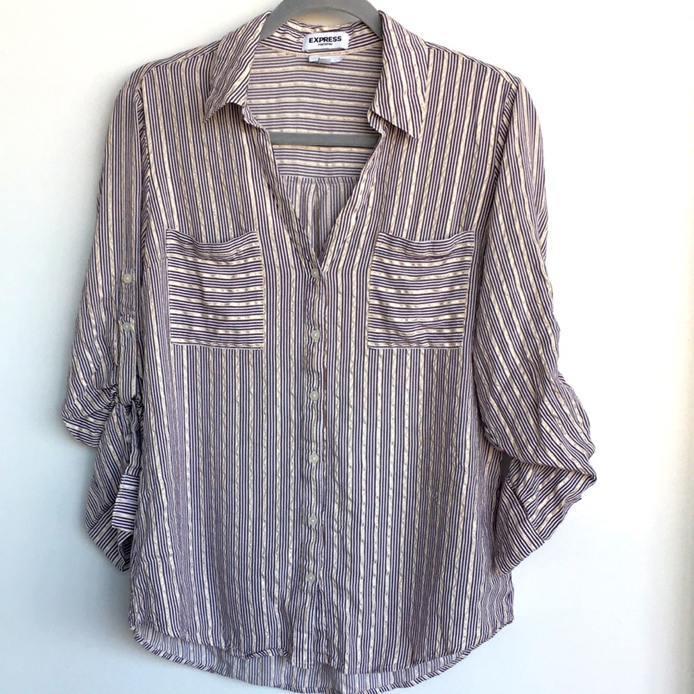 Express Portofino striped button down blouse - Size Large